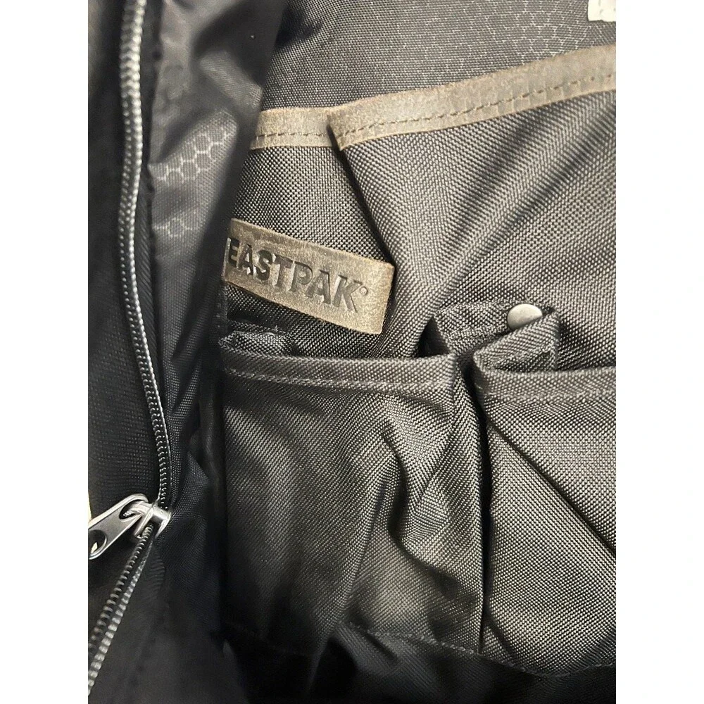NWT Eastpak Backpack RAVEN AXER Black Cordura Canvas & Leather 24L Padded Pak'r